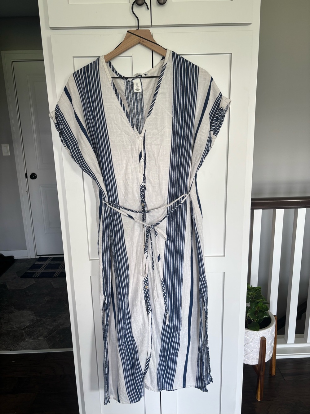 HYFVE Blue & White Striped Button-Front Midi Dress - Picture 5 of 9